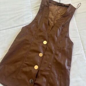 Brown Sleeveless Zara Women's Dress